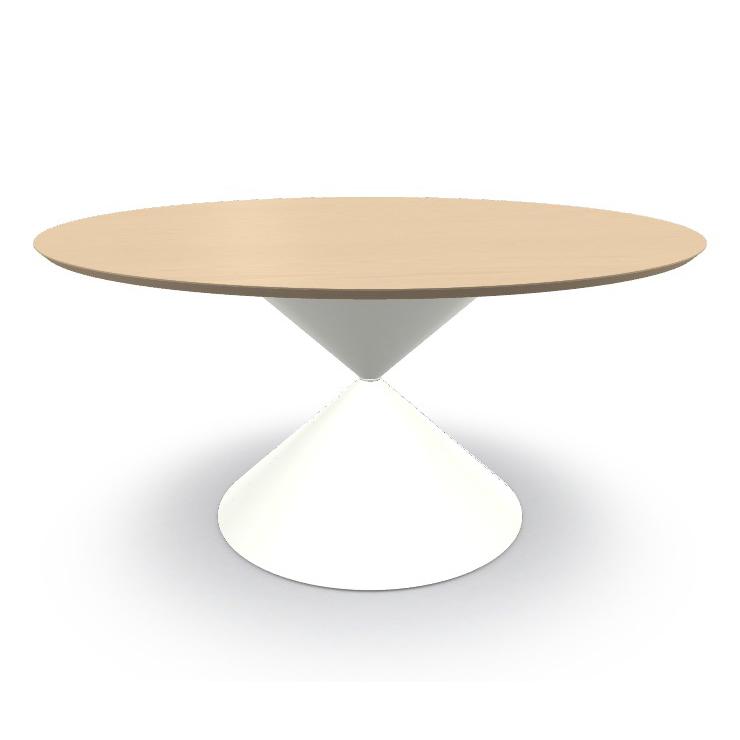 MIDJ table ronde CLESSIDRA Ø 150 cm (Cat. LI1 - Plateau plaqué et piètement en métal)