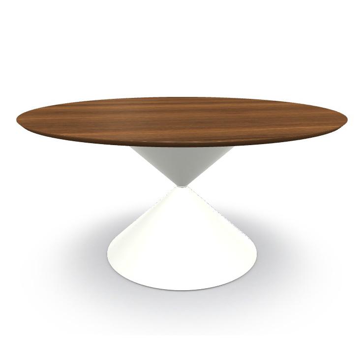 MIDJ table ronde CLESSIDRA Ø 150 cm (Cat. LI2 - Plateau plaqué et piètement en métal)