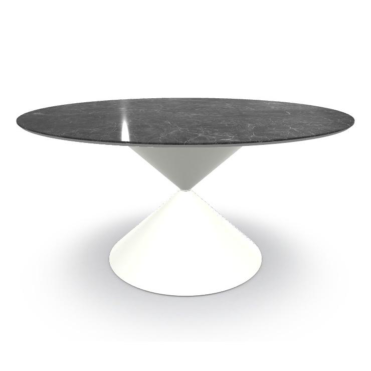MIDJ table ronde CLESSIDRA Ø 150 cm (Cat. GMA - Plateau en céramique et base en métal)