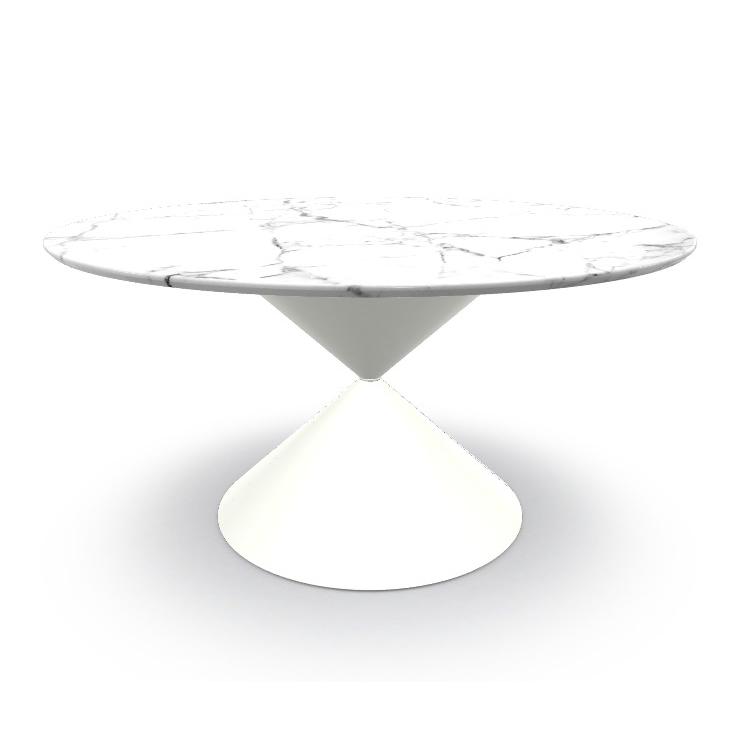MIDJ table ronde CLESSIDRA Ø 150 cm (Cat. GMM - Plateau en marbre et base en métal)