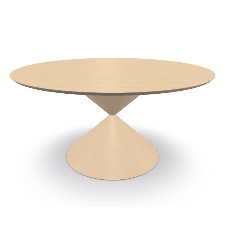 MIDJ table ronde CLESSIDRA Ø 150 cm (Cat. LI1 - Plateau plaqué et base plaqué)