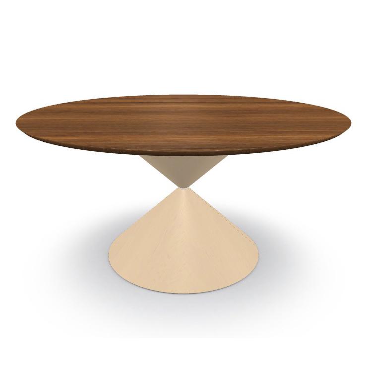 MIDJ table ronde CLESSIDRA Ø 150 cm (Cat. LI2 - Plateau plaqué et base plaqué)