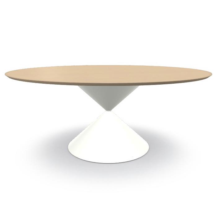 MIDJ table ronde CLESSIDRA Ø 180 cm (Cat. LI1 - Plateau plaqué et piètement en métal)
