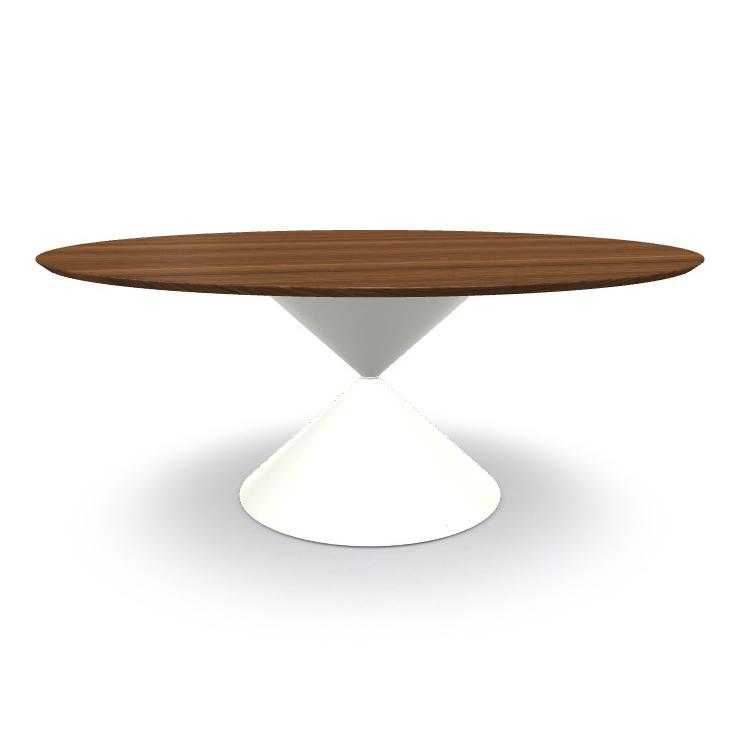 MIDJ table ronde CLESSIDRA Ø 180 cm (Cat. LI2 - Plateau plaqué et piètement en métal)