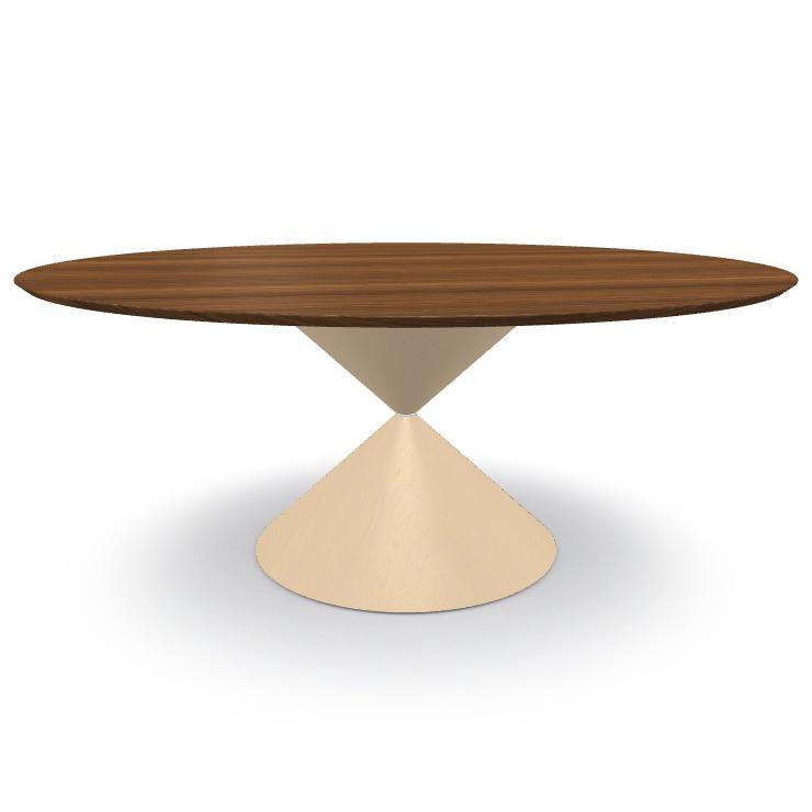 MIDJ table ronde CLESSIDRA Ø 180 cm (Cat. LI2 - Plateau plaqué et base plaqué)