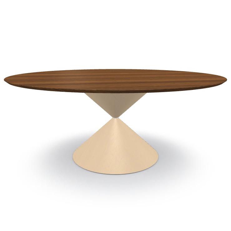 MIDJ table ronde CLESSIDRA Ø 180 cm (Cat. LI2 - Plateau plaqué et base plaqué)