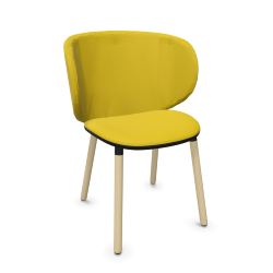 KRISTALIA chaise avec dossier grand et piètement en bois DUA