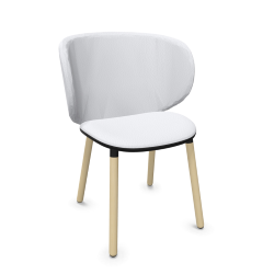 KRISTALIA chaise avec dossier grand et piètement en bois DUA