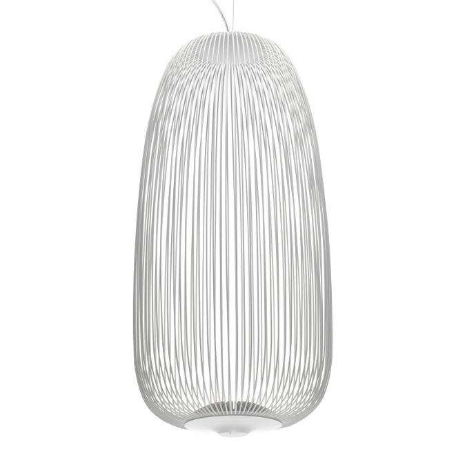 FOSCARINI lampe à suspension SPOKES 1 LED MyLight (Blanc - Acier et aluminium vernis)