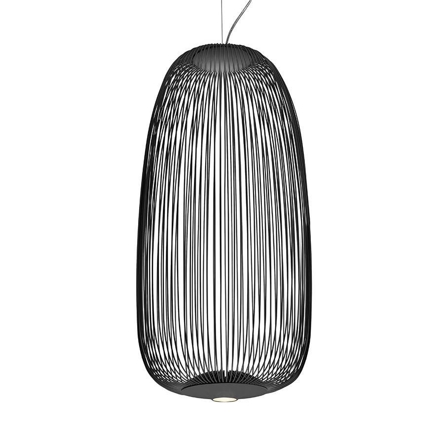 FOSCARINI lampe à suspension SPOKES 1 LED MyLight (Graphite - Acier et aluminium vernis)
