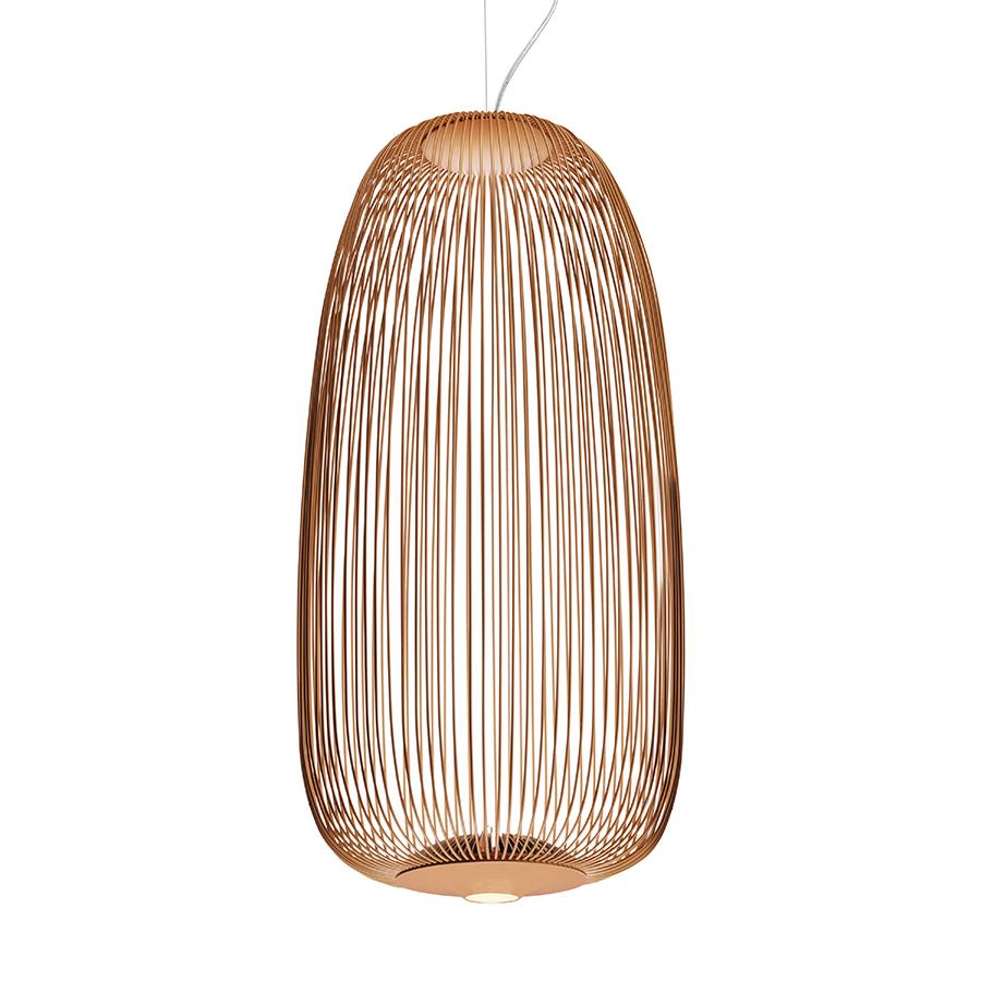 FOSCARINI lampe à suspension SPOKES 1 LED MyLight (Cuivre - Acier et aluminium vernis)
