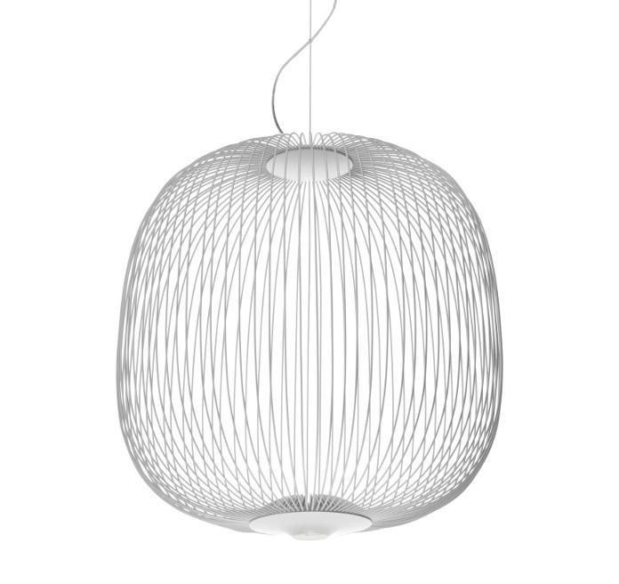 FOSCARINI lampe à suspension SPOKES 2 LED MIDI MyLight (Blanc - Acier et aluminium vernis)