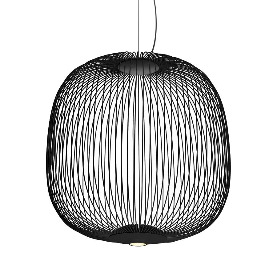 FOSCARINI lampe à suspension SPOKES 2 LED MIDI MyLight (Noir - Acier et aluminium vernis)