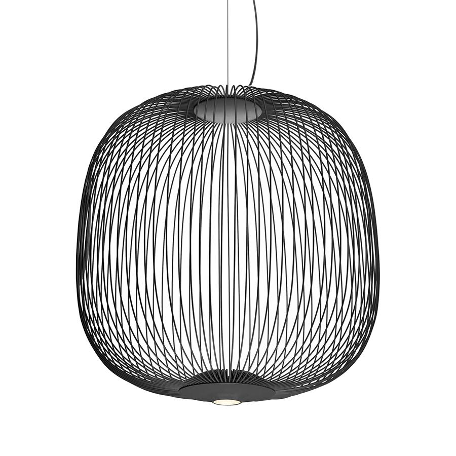 FOSCARINI lampe à suspension SPOKES 2 LED MyLight (Graphite - Acier et aluminium vernis)