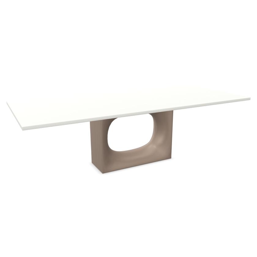 KRISTALIA table rectangulaire HOLO 250x110 cm (Kos blanc 0032 - Plateau en Fenix-NTM et base en acie