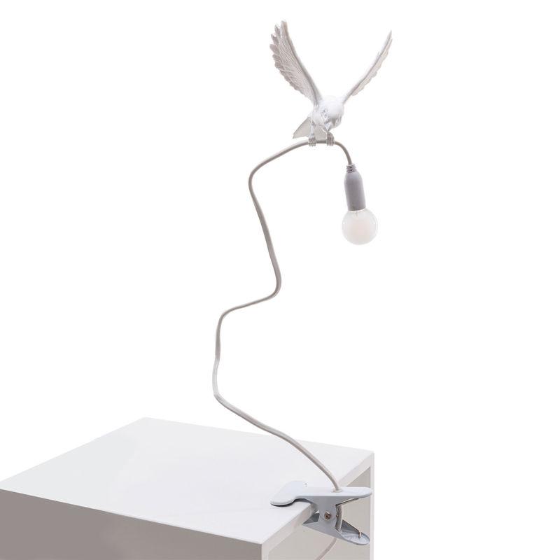SELETTI lampe de table SPARROW avec serrer (Landing - Résine et métal)