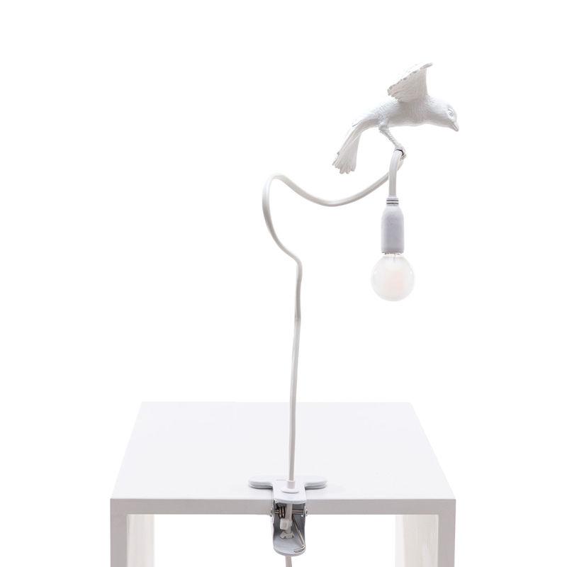 SELETTI lampe de table SPARROW avec serrer (Cruising - Résine et métal)