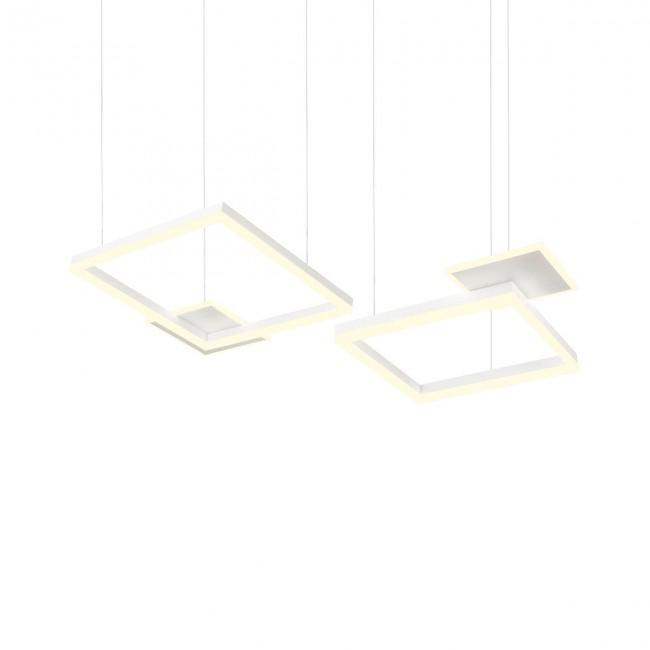REDO GROUP lampe à suspension SIGUA CARRÉ (90 cm, Blanc sablé - Métal)