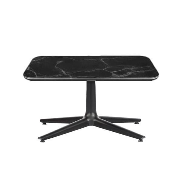 KARTELL table basse MULTIPLO LOW avec plateau carré (Noir - Aluminium moulé et plateau en céramique 