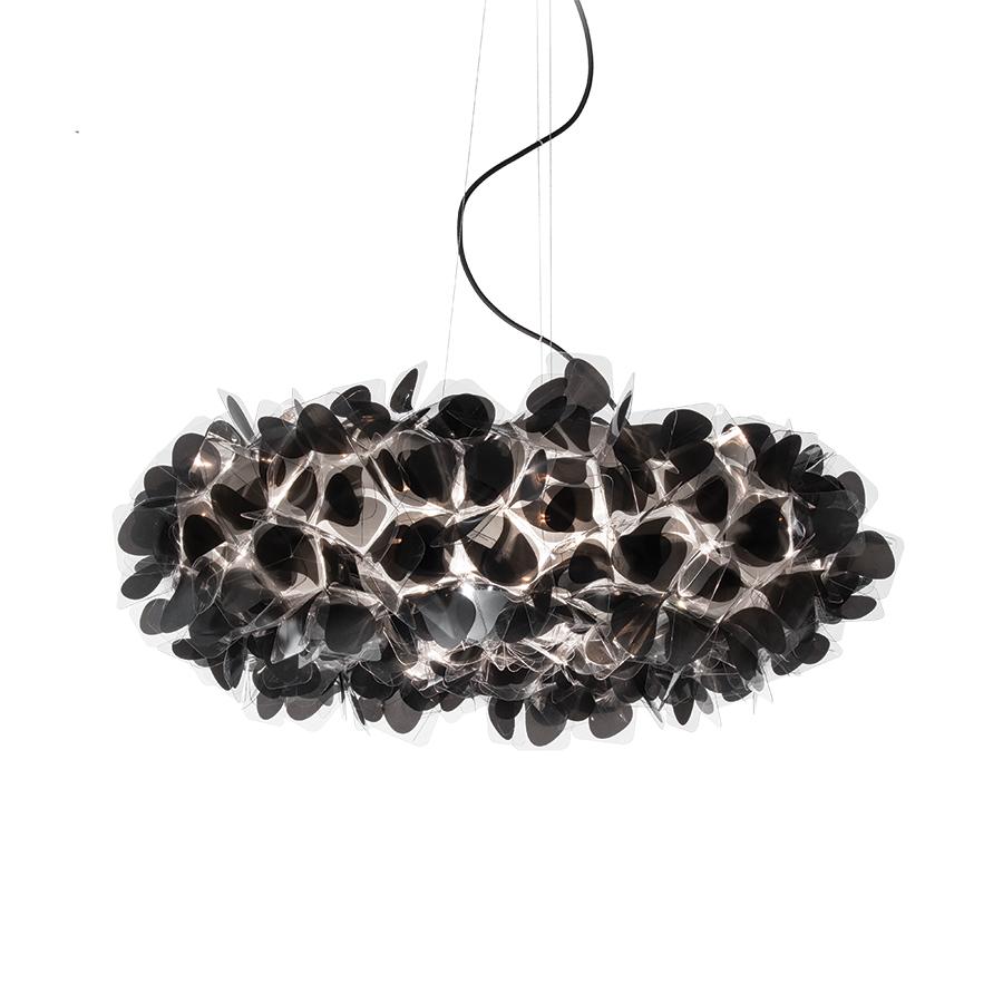 SLAMP lampe à suspension CLIZIA LARGE MAMA NON MAMA BLACK (Câble et rosace noirs - Cristalflex®)