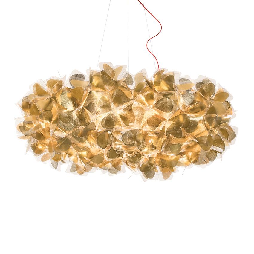 SLAMP lampe à suspension CLIZIA XL MAMA NON MAMA GOLD (Câble Rouge - Cristalflex®)