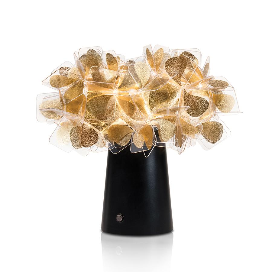 SLAMP lampe de table CLIZIA BATTERY POWERED MAMA NON MAMA GOLD (Base noire - Lentiflex® & Cristalfle