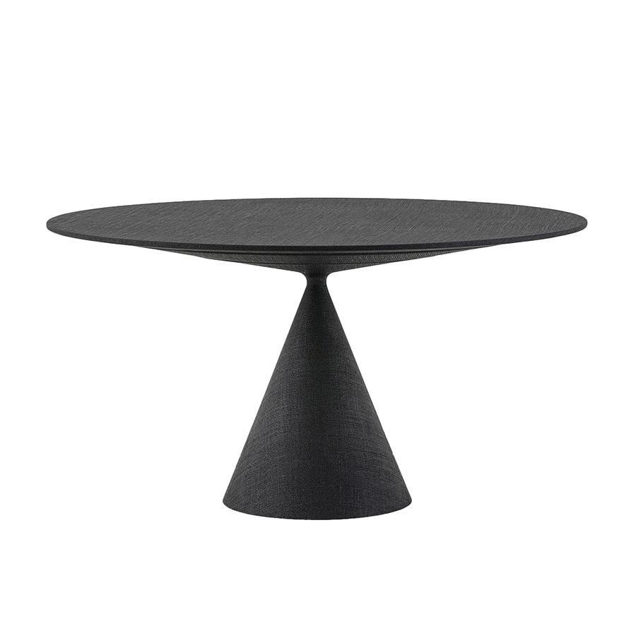 DESALTO table ronde CLAY CANVAS Ø 180 cm (Réglisse - Base en polyuréthane et plateau en MDF entièrem