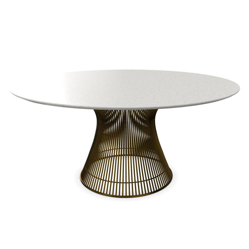 KNOLL table ronde PLATNER Ø 152 cm (Bronze / Statuarietto - Métal / marbre)