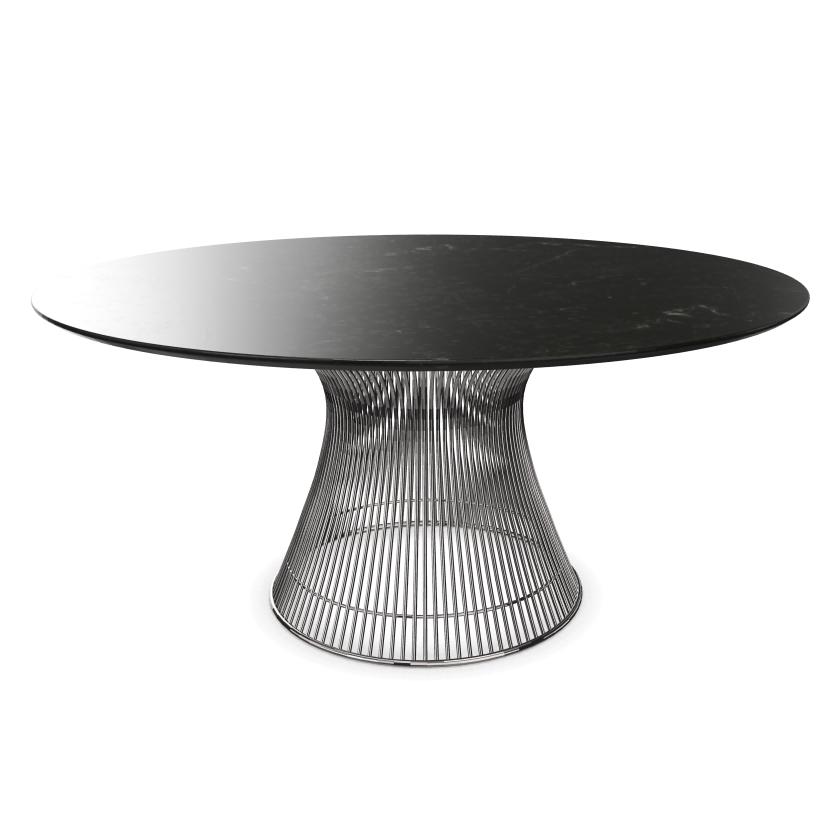 KNOLL table ronde PLATNER Ø 152 cm (Nickel / Noir Marquina - Métal / marbre)