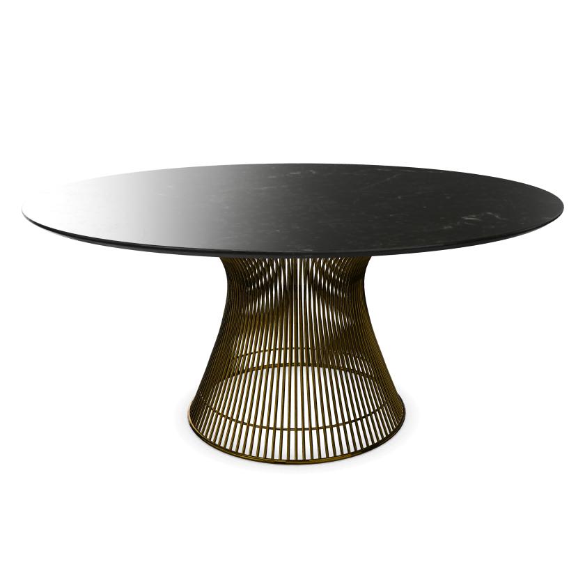 KNOLL table ronde PLATNER Ø 152 cm (Bronze / Noir Marquina - Métal / marbre)