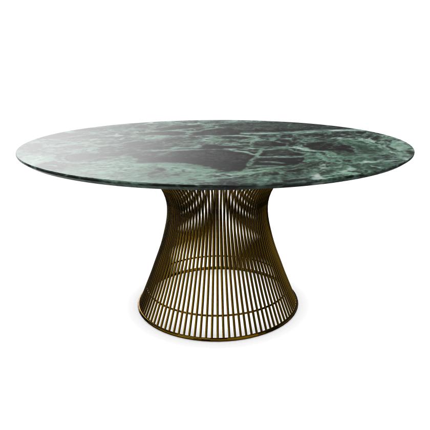 KNOLL table ronde PLATNER Ø 152 cm (Bronze / Vert Alpi - Métal / marbre)