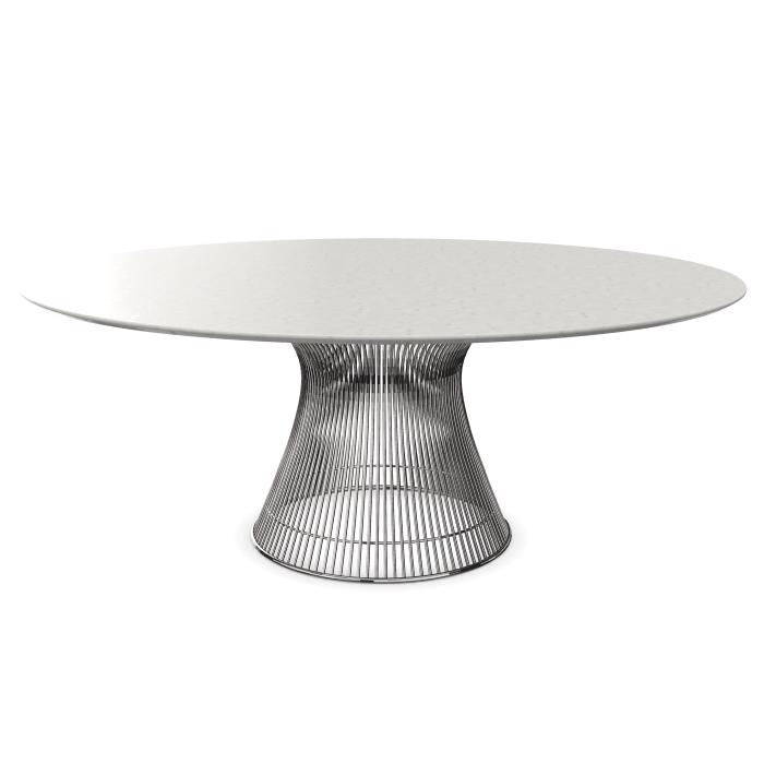 KNOLL table ronde PLATNER Ø 180 cm (Nickel / Statuarietto - Métal / marbre)