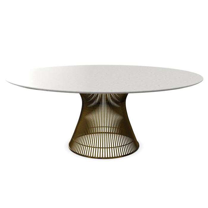 KNOLL table ronde PLATNER Ø 180 cm (Bronze / Statuarietto - Métal / marbre)