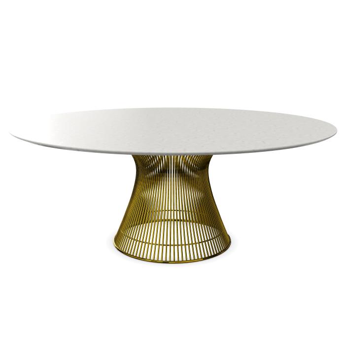 KNOLL table ronde PLATNER Ø 180 cm (Or 18k / Statuarietto - Métal / marbre)