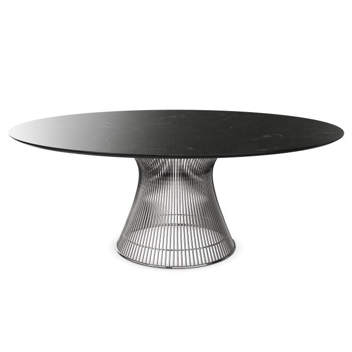 KNOLL table ronde PLATNER Ø 180 cm (Nickel / Noir Marquina - Métal / marbre)