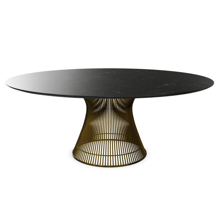KNOLL table ronde PLATNER Ø 180 cm (Bronze / Noir Marquina - Métal / marbre)