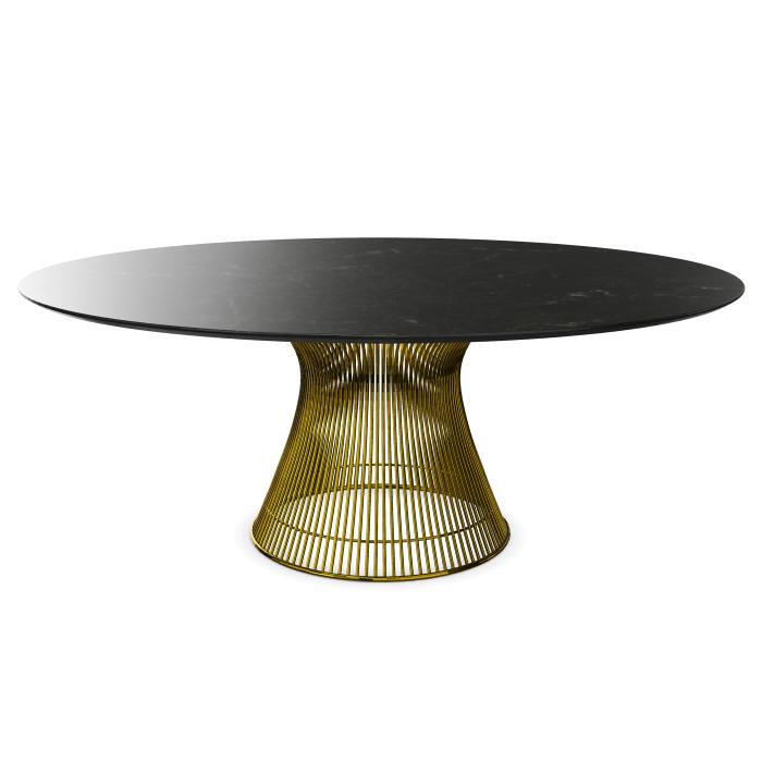 KNOLL table ronde PLATNER Ø 180 cm (Or 18k / Noir Marquina - Métal / marbre)