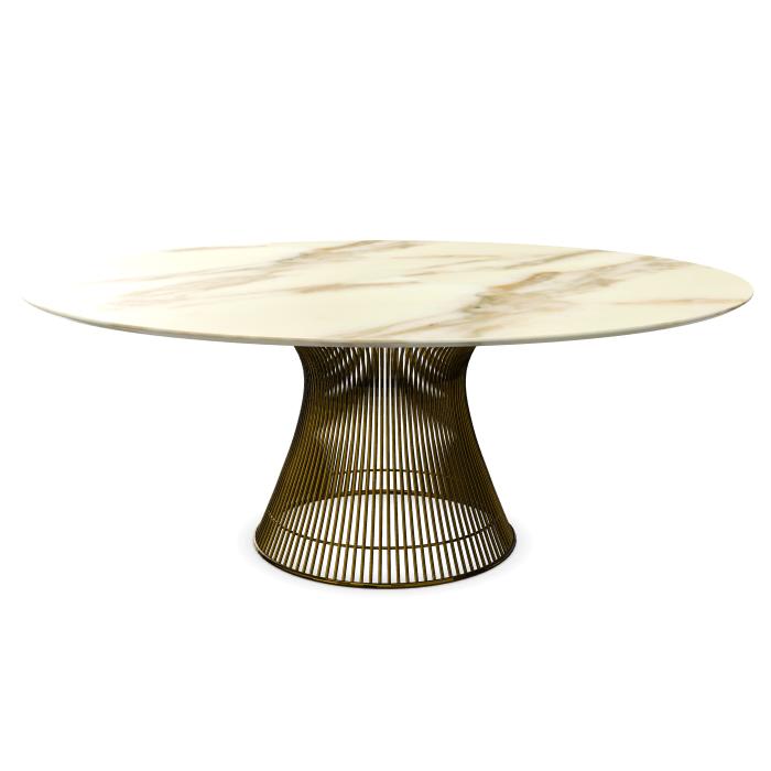 KNOLL table ronde PLATNER Ø 180 cm (Bronze / Calacatta - Métal / marbre)