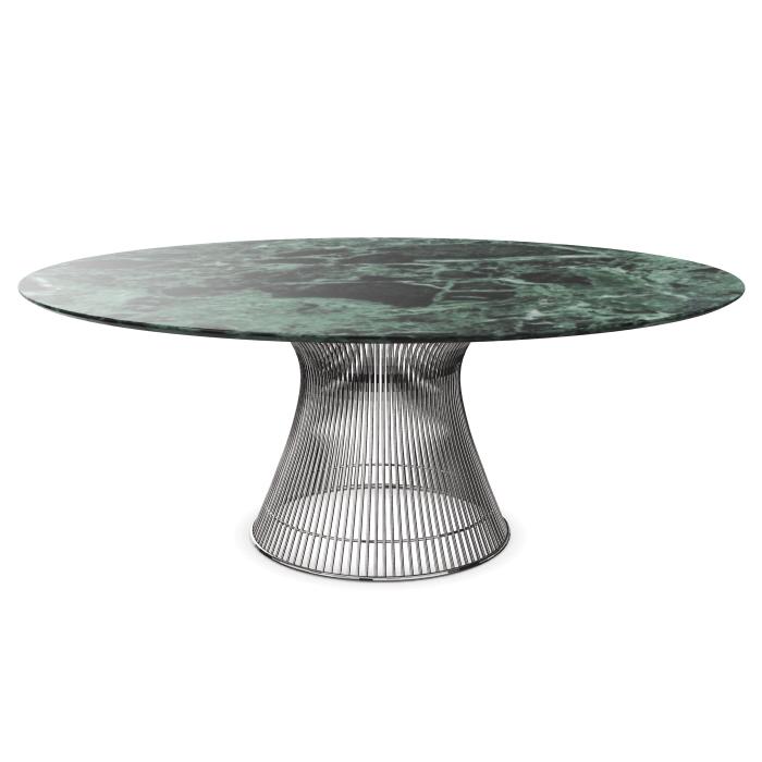 KNOLL table ronde PLATNER Ø 180 cm (Nickel / Vert Alpi - Métal / marbre)