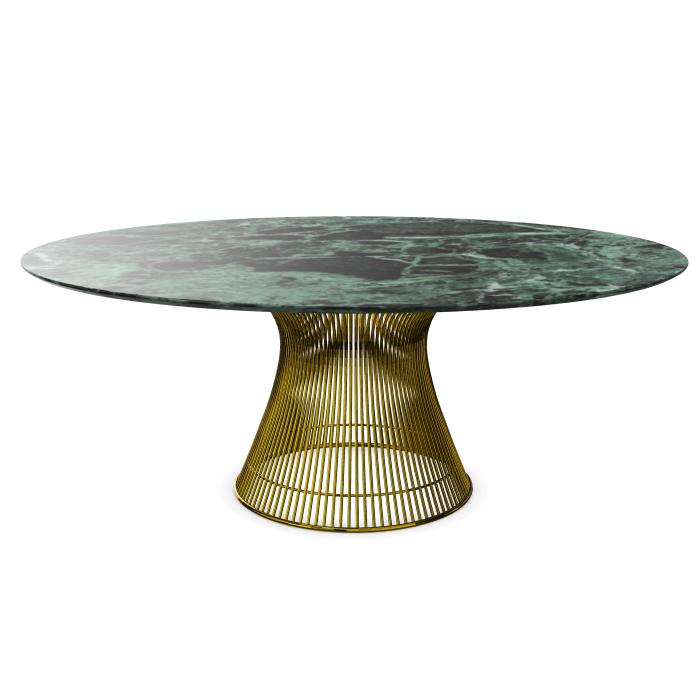 KNOLL table ronde PLATNER Ø 180 cm (Or 18k / Vert Alpi - Métal / marbre)