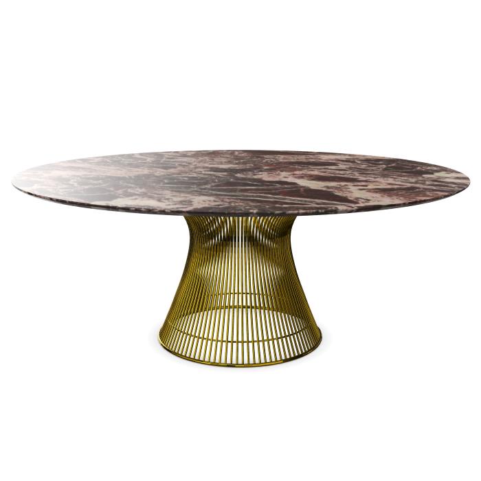 KNOLL table ronde PLATNER Ø 180 cm (Or 18k / Rouge Rubis - Métal / marbre)
