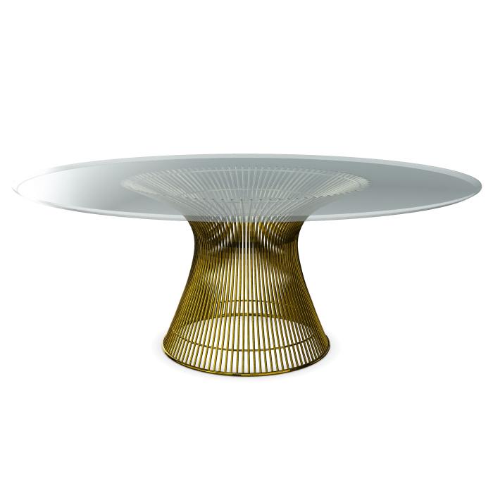 KNOLL table ronde PLATNER Ø 180 cm (Or 18k / Transparent - Métal / Cristal)