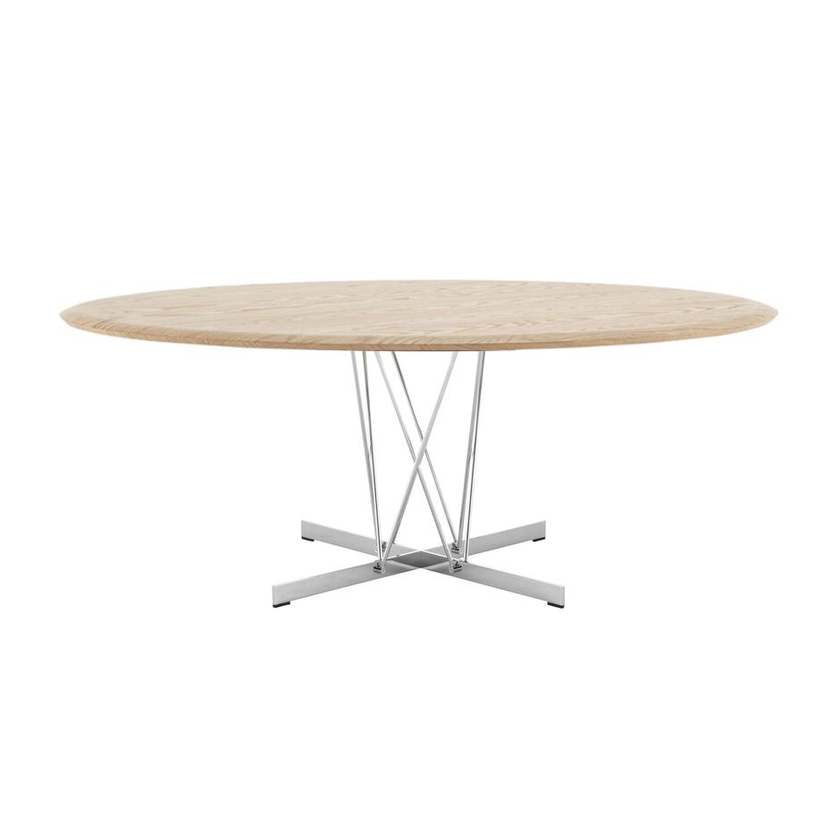 KARTELL table ovale VISCOUNT OF WOOD 192 x 118 cm (Plateau en frêne, structure chromée - bois et mét
