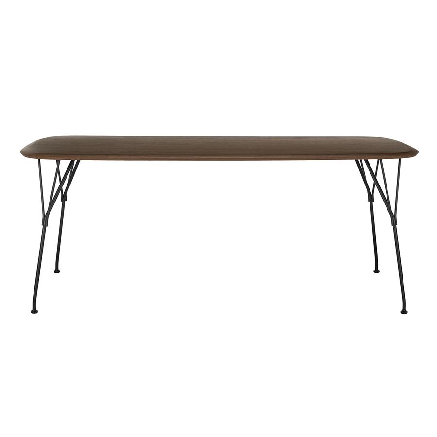 KARTELL table rectangulaire VISCOUNT OF WOOD 190 cm (Plateau en noyer, structure noire - bois et mét