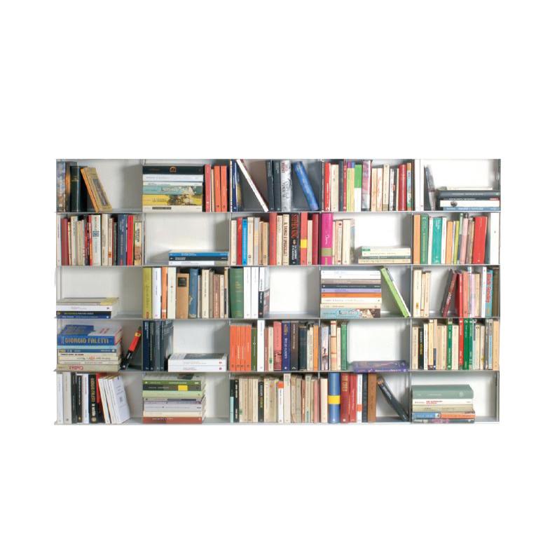 KRIPTONITE bibliothèque murale KROSSING 166 x H 100 cm avec compartiments H 20 cm (Blanc Opaque - Mé