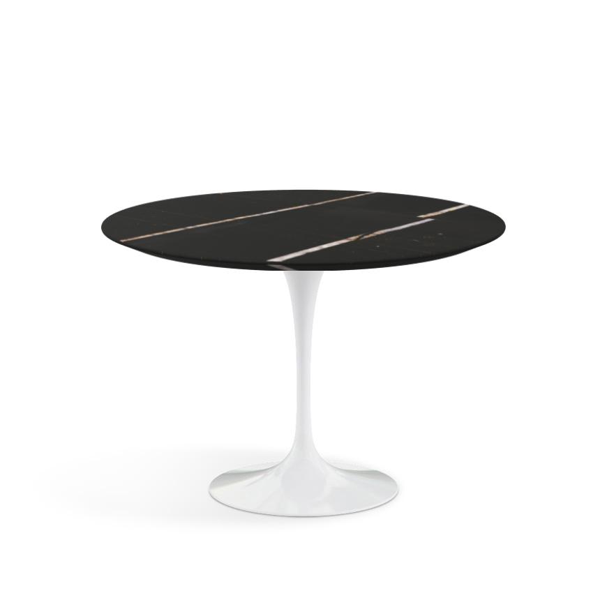 KNOLL table ronde TULIP Ø 107 cm collection Eero Saarinen (Base bianca / piano Sahara Noir satinato 