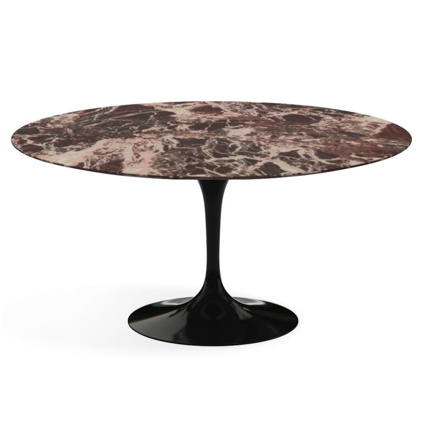 KNOLL table ronde TULIP Ø 152 cm collection Eero Saarinen (Base nera / piano Rosso Rubino satinato -