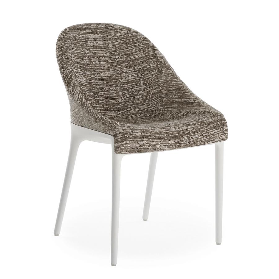 KARTELL chair ELEGANZA ELA fabric MELANGE (White base, dove gray fabric