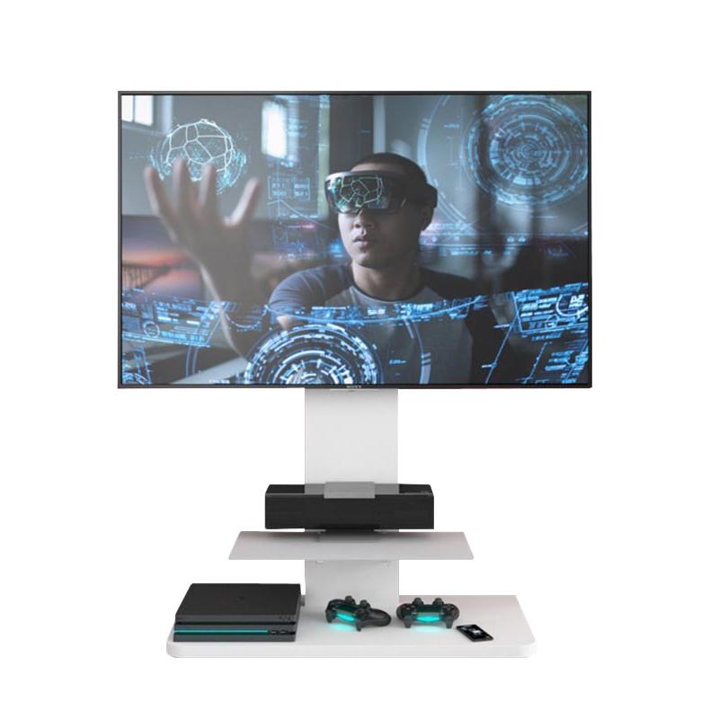 MUNARI+meuble+TV+TORINO+KT090BIO+fino+a+55+(Blanc+-+Metal+et+verre)