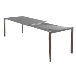 HORM table extensible à rallonge rectangulaire TANGO avec plateau en Fenix acier Hamilton